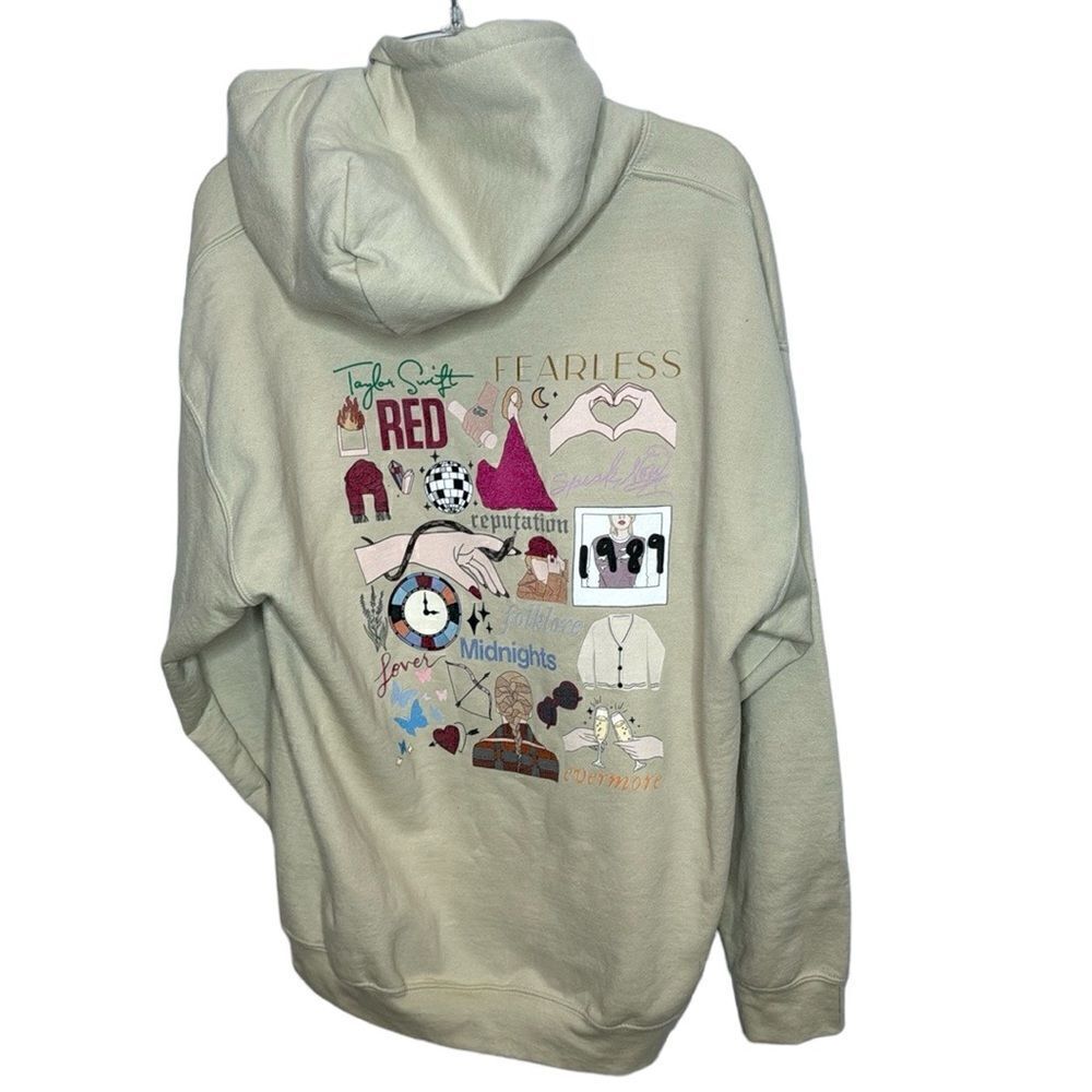 Taylor Swift Tan Hoodie Sweatshirt. Size Large.